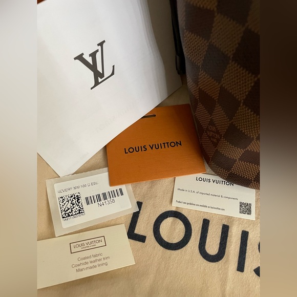 Gorgeous Authentic Louis Vuitton Damier Ebene Neverfull MM, NWT! - Picture 15 of 16